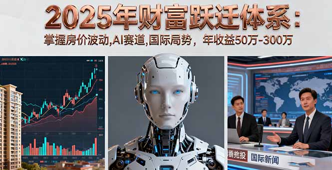 2025年财富跃迁体系：掌握房价波动,AI赛道,国际局势，年收益50万-300万-轻创网