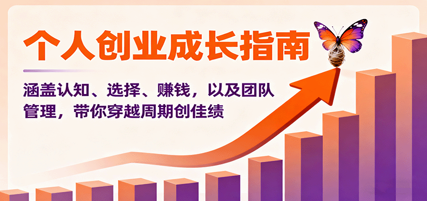 图片[1]-个人创业成长指南：涵盖认知、选择、赚钱，以及团队管理，带你穿越周期创佳绩-轻创网