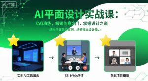 AI平面设计实战课，实战演练，解锁创意之门，掌握设计之道-轻创网