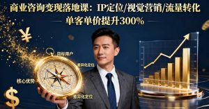 商业咨询变现落地课：IP定位/视觉营销/流量转化，单客单价提升300%-轻创网