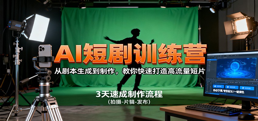图片[1]-AI短剧训练营，从剧本生成到制作，教你快速打造高流量短片-轻创网