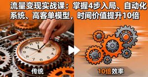流量变现实战课：掌握4步入局、自动化系统、高客单模型，时间价值提升10倍-轻创网