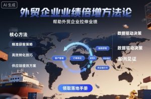 外贸企业业绩倍增方法论，帮助外贸企业拉伸业绩-轻创网