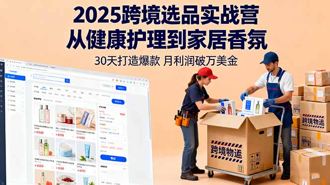 2025跨境选品实战营：从健康护理到家居香氛，30天打造爆款,月利润破万美金-轻创网