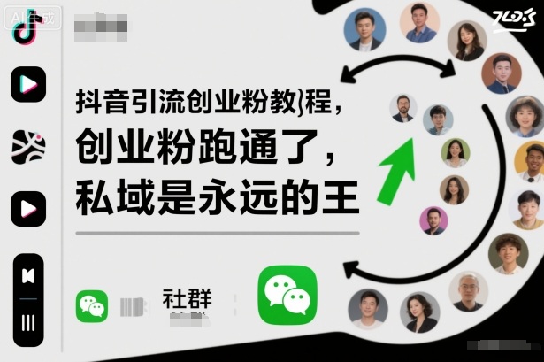 抖音引流创业粉教程,创业粉终于跑通了,私域是永远的王-轻创网