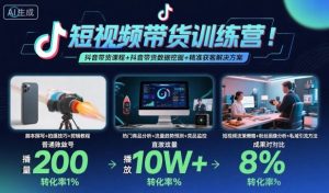 短视频带货训练营，抖音带货课程+抖音带货数据挖掘+精准获客解决方案-轻创网