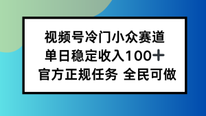 视频号小众赛道，单日稳定收入100+，适合所有人-轻创网