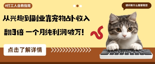从兴趣到副业靠宠物占卜收入翻3倍一个月纯利润破W-轻创网