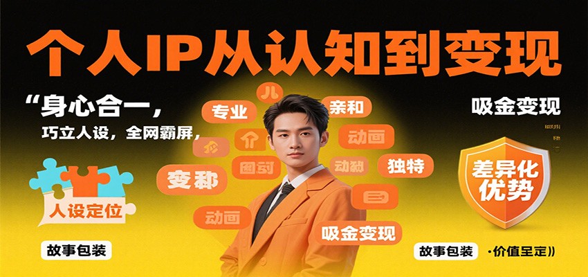 图片[1]-个人IP从认知到变现，身心合一，巧立人设，全网霸屏，吸金变现-轻创网