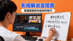 影视解说变现营：通过30+实战案例爆款内容创作技巧，掌握影视解说盈利密码-轻创网