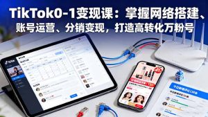 TikTok0-1变现课：掌握网络搭建、账号运营、分销变现，打造高转化万粉号-轻创网
