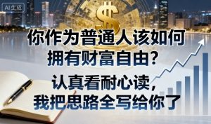 付费文章：你作为普通人该如何拥有财富自由？认真看耐心读，我把思路全写给你了-轻创网