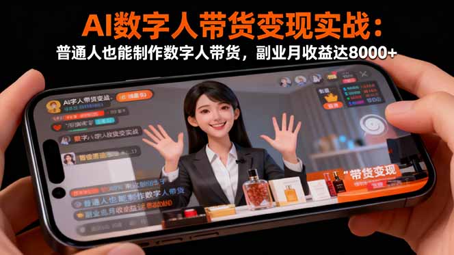 AI数字人带货变现实战:普通人也能制作数字人带货,副业月收益达8000+-轻创网
