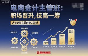 电商会计主管班，职场晋升，技高一筹-轻创网