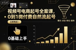 视频号电商起号全案课，0到1微付费自然流起号-轻创网