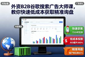 外资B2B谷歌搜索广告大师课,教你快速低成本获取精准询盘-轻创网