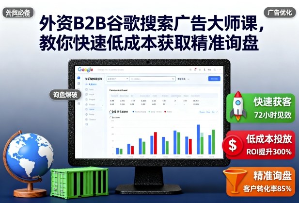 外资B2B谷歌搜索广告大师课,教你快速低成本获取精准询盘-轻创网