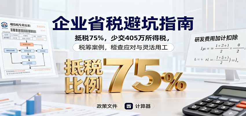 图片[1]-企业省税避坑指南：抵税75%，少交405万所得税，税筹案例，稽查应对与灵活用工-轻创网