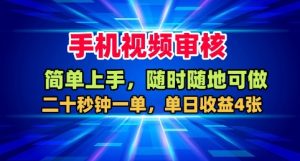 手机视频审核，随时随地可做，二十秒钟一单，单日收益4张+【揭秘】-轻创网