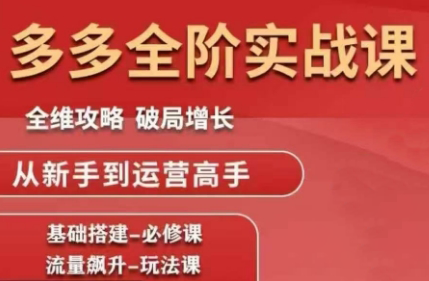 大炮·拼多多全阶实战课程(更新10月)-轻创网