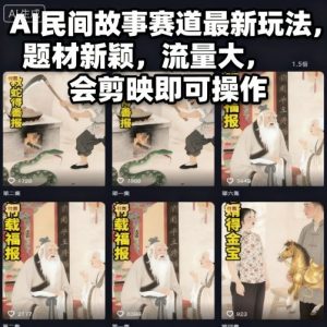 AI民间故事赛道最新玩法，题材新颖，流量大，会剪映即可操作-轻创网