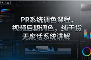 PR系统调色课程，视频后期调色，纯干货无废话系统讲解-轻创网