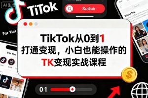 TikTok从0到1打通变现，小白也能操作的TK变现实战课程-轻创网