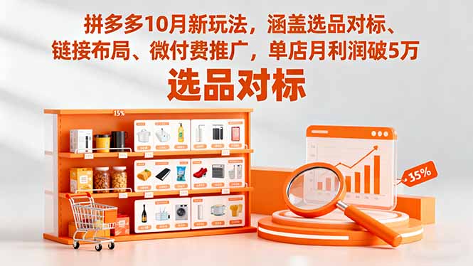 拼多多10月新玩法，涵盖选品对标、链接布局、微付费推广，单店月利润破5万-轻创网