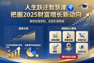 人生跃迁智慧课，把据2025财富增长新动向-轻创网