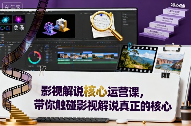 影视解说核心运营课，带你触碰影视解说真正的核心-轻创网
