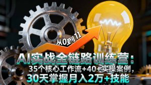 AI实战全链路训练营：35个核心工作流+40+实操案例，30天掌握月入2万+技能-轻创网