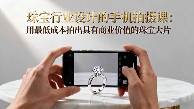 珠宝行业设计的手机拍摄课:用最低成本拍出具有商业价值的珠宝大片!-轻创网