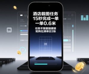 酒店截图任务，15秒完成一单，一单0.6米，任务不限量随便接，矩阵拉满单日3张【揭秘】-轻创网