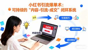小红书引流爆单术：构建一套低成本 可持续的“内容-引流-成交”闭环系统-轻创网