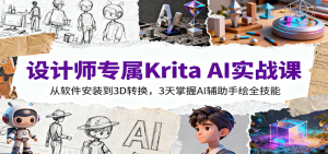 设计师专属Krita AI实战课：从软件安装到3D转换，3天掌握AI辅助手绘全技能-轻创网
