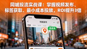同城投流实战课：掌握视频发布、标签获取、最小成本投放，ROI提升3倍-轻创网