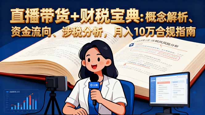 直播带货+财税宝典:概念解析、资金流向、涉税分析,月入10万合规指南-轻创网