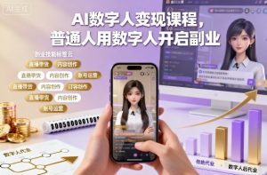 AI数字人变现课程,普通人用数字人开启副业-轻创网