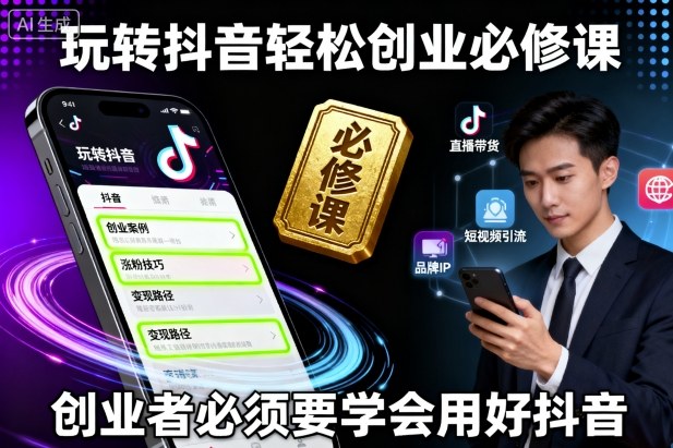 玩转抖音轻松创业必修课，创业者必须要学会用好抖音-轻创网