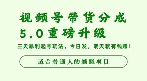 视频号带货分成5.0重磅升级,三天暴利起号玩法,今日发,明天就有钱赚...-轻创网