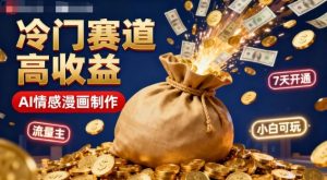 公众号冷门赛道，用AI做情感漫画，7天开通流量主，操作简单，小白可玩-轻创网