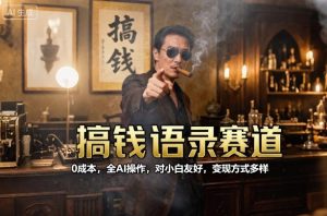 搞钱语录赛道，0成本，全AI操作，对小白友好，变现方式多样-轻创网