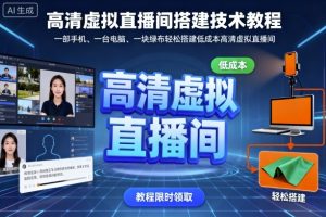 高清虚拟直播间搭建技术教程，一部手机、一台电脑、一块绿布轻松搭建低成本高清虚拟直播间-轻创网