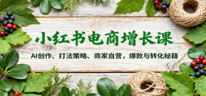 小红书电商增长课：AI创作、打法策略、商家自营，爆款与转化秘籍-轻创网
