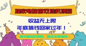 独家电脑游戏挂G项目，常年稳定，收益无上限，年底搞钱回家过年【揭秘】-轻创网