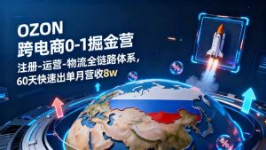 OZON跨境电商0-1掘金营：注册-运营-物流全链路体系，60天快速出单月营收8w-轻创网