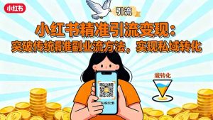 小红书精准引流变现：突破传统副业思维，掌握精准引流方法，实现私域转化-轻创网