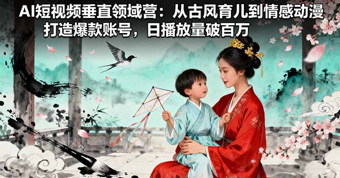 AI短视频垂直领域营：从古风育儿到情感动漫，打造爆款账号,日播放量破百万-轻创网