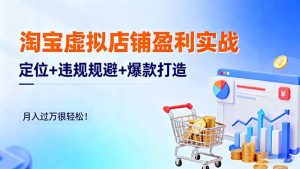 淘宝虚拟店铺盈利实战：定位+违规规避+爆款打造，月入过万很轻松！-轻创网