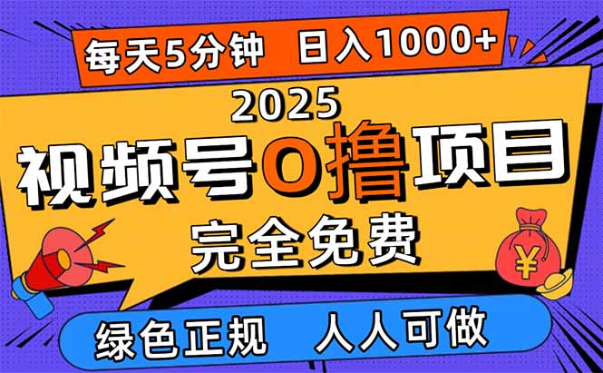 2025视频号0撸项目,5分钟一个号,日入1000+,人人可做-轻创网